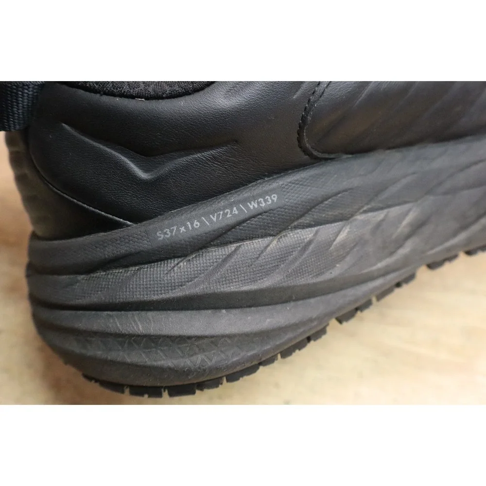 Hoka Bondi SR Running Shoes Womens 7D Wide Black Sneaker Slip Resistant Work Run